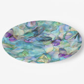 Assiettes En Carton Papillons bleu pourpre turquoise (Angle)