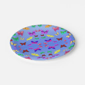 Assiettes En Carton Papillons bleus (Angle)
