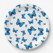 Assiettes En Carton Papillons bleus (Devant)