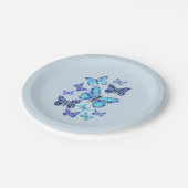 Assiettes En Carton Papillons bleus à points (Angle)