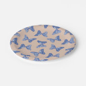 Assiettes En Carton Papillons bleus et Brown (Angle)