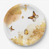 Assiettes En Carton Papillons Boho Plaques de papier d'anniversaire (Devant)