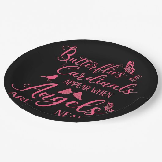 Assiettes En Carton Papillons & Cardinaux Apparaissent Quand Angel Est (Angle)