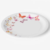 Assiettes En Carton Papillons colorés (Angle)