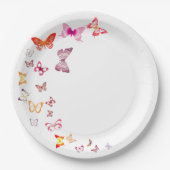 Assiettes En Carton Papillons colorés (Devant)