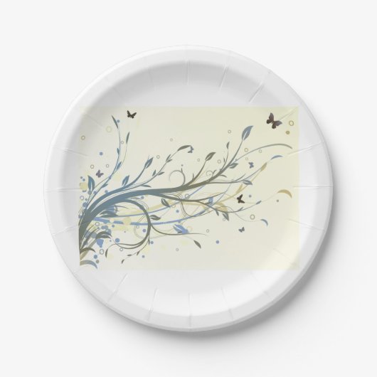 Assiettes En Carton Papillons Dans La Nature (Devant)