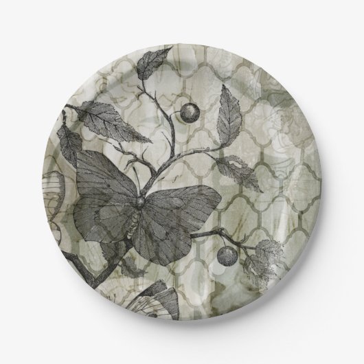 Assiettes En Carton Papillons d'arabesque I (Devant)