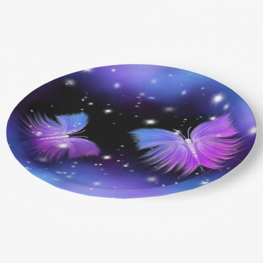 Assiettes En Carton Papillons de l'Imaginaire spatial Cosmique (Angle)