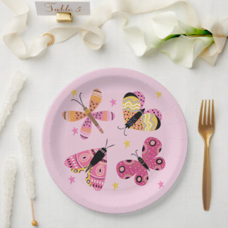 Assiettes En Carton Papillons de style art populaire moderne