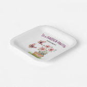 Assiettes En Carton Papillons du jardin fleuri Posés Aquarelle (Angulaire)