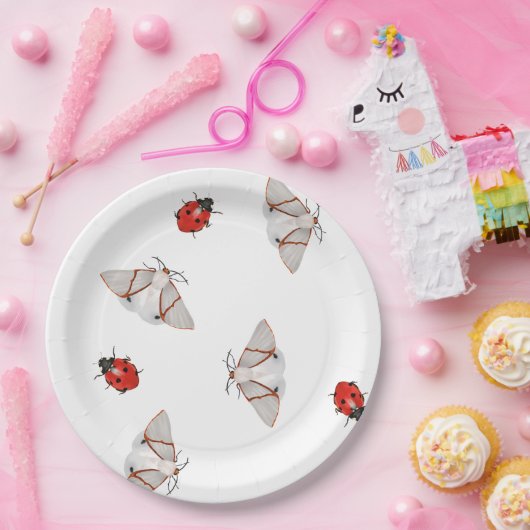 Assiettes En Carton Papillons et coccinelles (Fête)