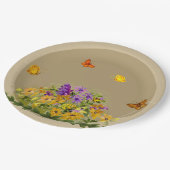 Assiettes En Carton Papillons et fleurs (Angle)