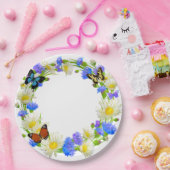 Assiettes En Carton Papillons et Fleurs sauvages (Fête)