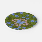 Assiettes En Carton Papillons et symétrie des fleurs, bleu et rose (Angle)