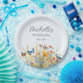 Assiettes En Carton Papillons fleur sauvage Oiseaux Surprise 80e (Fête)