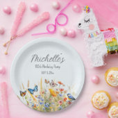 Assiettes En Carton Papillons fleur sauvage Oiseaux Surprise 80e (Fête)