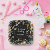 Assiettes En Carton Papillons fleur sauvage Verdure Funérailles (Fête)