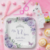 Assiettes En Carton Papillons floraux Lilac Chic violet Quinceañera (Fête)