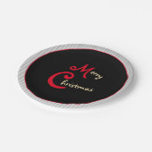 Assiettes En Carton Papillons gris blanc Noir avec Bow rouge (Angle)