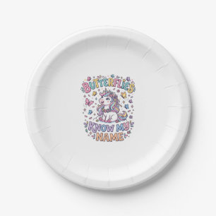 Assiettes En Carton Papillons Licorne Connaissent Mon Nom Charmant Art