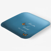 Assiettes En Carton Papillons Monarque Blue Ombre (Angulaire)