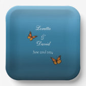 Assiettes En Carton Papillons Monarque Blue Ombre (Recto)