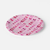 Assiettes En Carton Papillons, nuances roses et fuchsia (Angle)