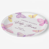 Assiettes En Carton Papillons Pastel Baby shower rose violet (Angle)