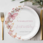 Assiettes En Carton Papillons Pretty Rose 1er 2e 3e 5e anniversaire<br><div class="desc">Personnalisez facilement et rapidement ces adorables papillons roses plaques de papier d'anniversaire. Cliquez simplement sur le bouton Modifier en utilisant l'outil de conception pour modifier les textes, modifier les polices et les couleurs des polices. Tout le texte est modifiable. Parfait pour 1er anniversaire ou tout âge ! Pour un look...</div>
