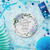 Assiettes En Carton Papillons Quinceanera Dusty Blue Gown (Fête)