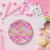 Assiettes En Carton Papillons, roses multiples et profondes (Fête)