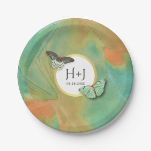 Assiettes En Carton Papillons vintages Couleurs sud-ouest Mariage