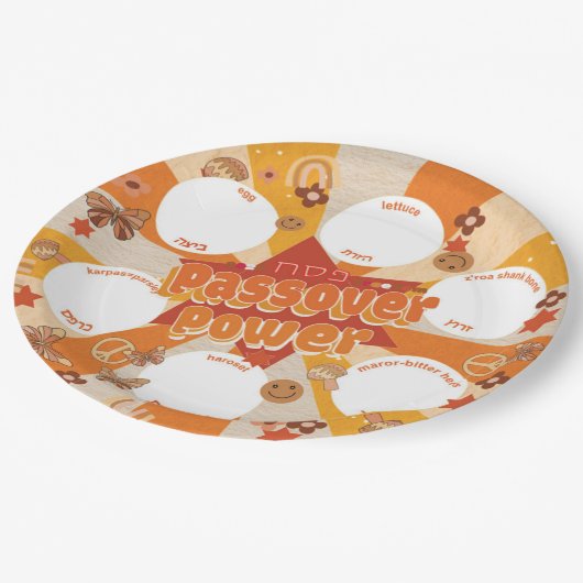 Assiettes En Carton Pâque Power-Retro (Angle)