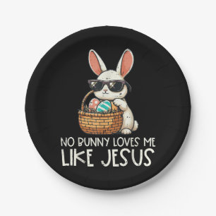 Assiettes En Carton Pâques Aucun Lapin Ne M'Aime Comme Jésus Chrétien