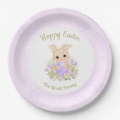 Assiettes En Carton Pâques Brunch Chasse aux oeufs Lapin pourpre Nom d (Devant)