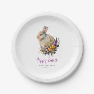 Assiettes En Carton Pâques Floral Coloré