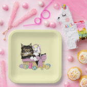 Assiettes En Carton Pâques Panier Tabby Kitten (Fête)