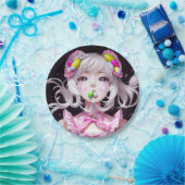 Assiettes En Carton Pâques/printemps Anime fille (Fête)