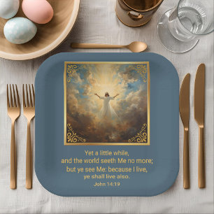 Assiettes En Carton Pâques Résurrection Religieux