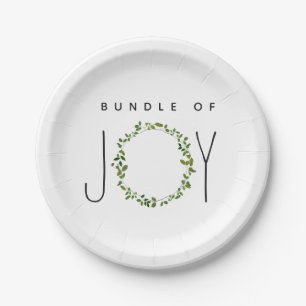 Assiettes En Carton Paquet vert de guirlande de baby shower de neutre