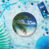 Assiettes En Carton Paradis de plage classique des îles tropicales (Fête)