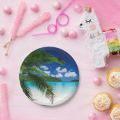 Assiettes En Carton Paradis de plage classique des îles tropicales (Fête)