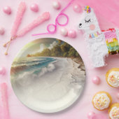 Assiettes En Carton Paradise Beach Sunset Rustic Coastal Mariage (Fête)