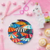 Assiettes En Carton Parapluie Abstrait Rainbow Beach (Fête)