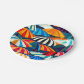 Assiettes En Carton Parapluie Abstrait Rainbow Beach (Angle)