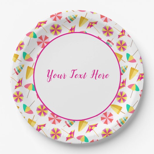 Assiettes En Carton Parapluies (Devant)