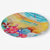 Assiettes En Carton Parapluies d'été sur le sable (Angle)