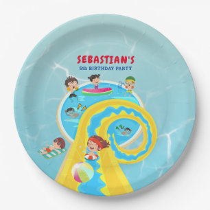 Assiettes En Carton Parc aquatique Splash Eté toboggan aquatique fête
