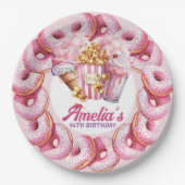 Assiettes En Carton Parc d'attractions Personnalisé rose (Devant)