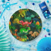 Assiettes En Carton Parc des dinosaures (Fête)